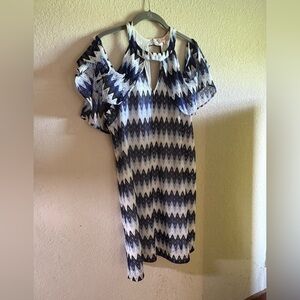 Candie's blue and White Cold Shoulder Sundress